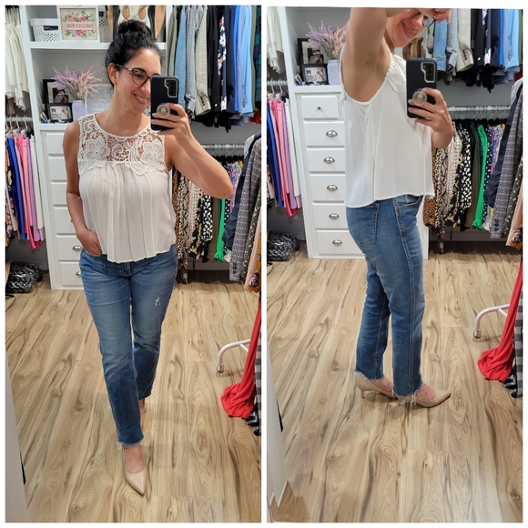 Forever 21 Crochet White Top - Picture 2 of 4